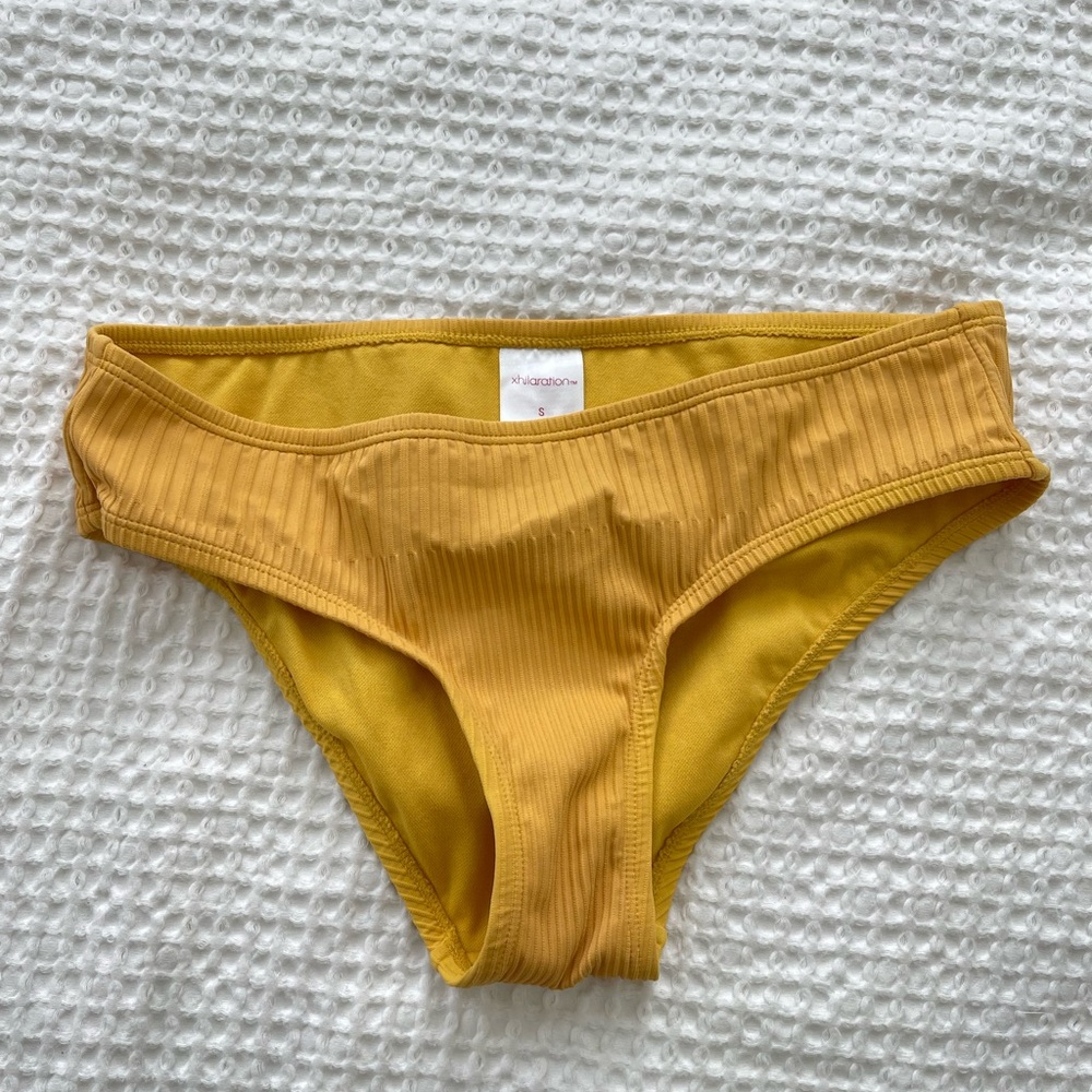 Yellow Ribbed Bikini Bottoms Classic Brief
